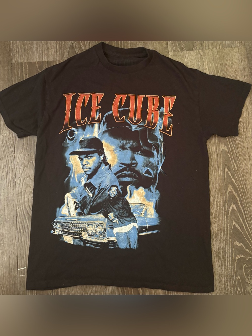 VTG 90's Rapper Ice Cube Black Streetwear Short Sleeve T-Shirt Men's Size Medium
